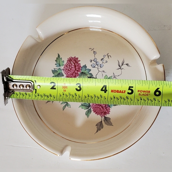 Hyalyn Ceramic America's Finest Floral 118 USA Ashtray Cork Bottom - EUC - Picture 4 of 4